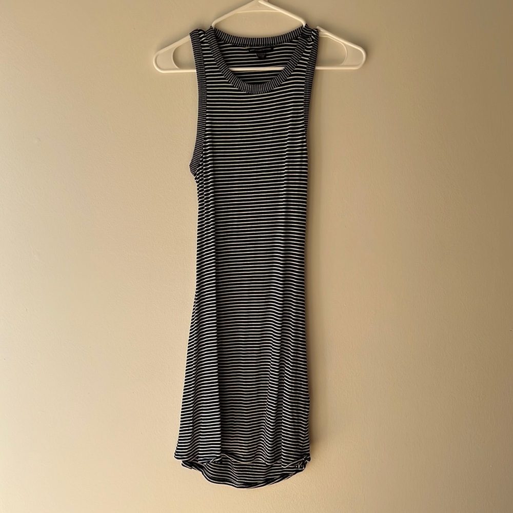 American Eagle striped dress with slit on back/opening on back